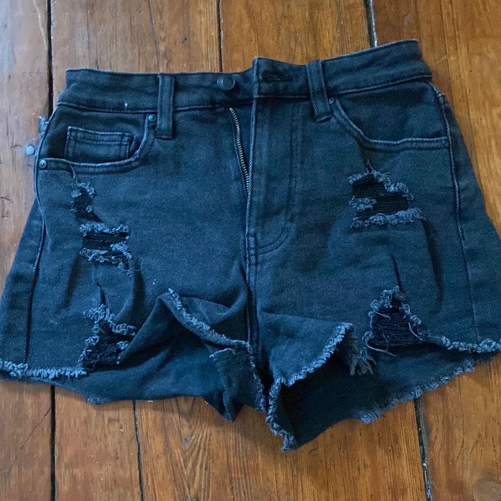 Womens black jean shorts